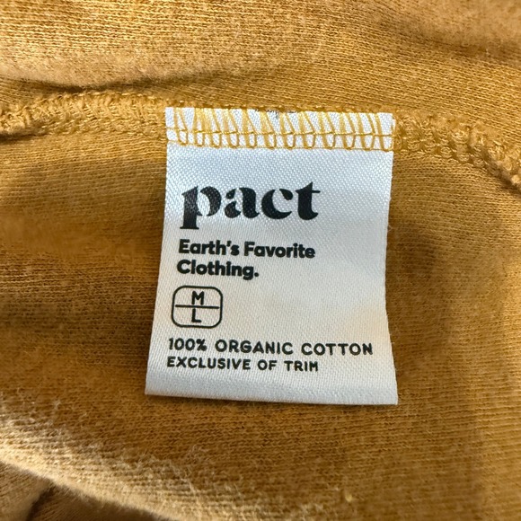 Pact Brooklyn Chai Yellow Organic Cotton Open Front Cardigan Sweater Medium Cozy - Picture 9 of 9